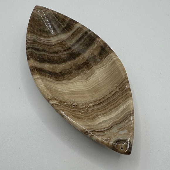 None Other - Eye Shaped Chocolate Mexican Onyx Dish